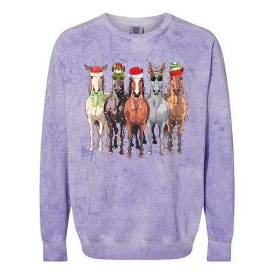 Horses Christmas Colorblast Crewneck Sweatshirt