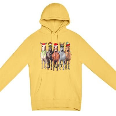 Horses Christmas Premium Pullover Hoodie