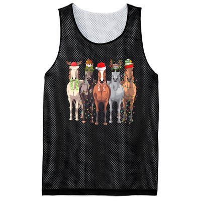 Horses Christmas Mesh Reversible Basketball Jersey Tank