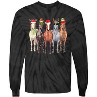 Horses Christmas Tie-Dye Long Sleeve Shirt