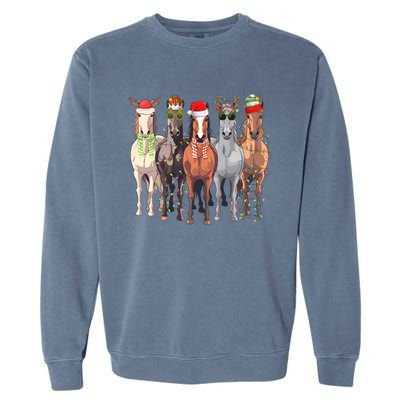 Horses Christmas Garment-Dyed Sweatshirt