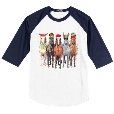 Horses Christmas Baseball Sleeve Shirt