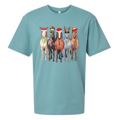 Horses Christmas Sueded Cloud Jersey T-Shirt