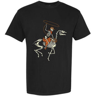 Halloween Cowboy Horse Skeleton Costume Kids Garment-Dyed Heavyweight T-Shirt