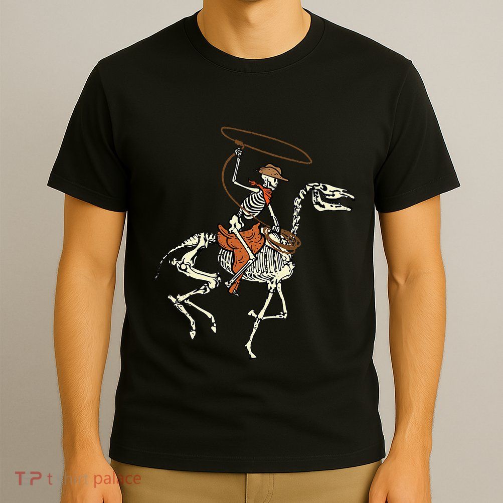 Halloween Cowboy Horse Skeleton Costume Kids T-Shirt