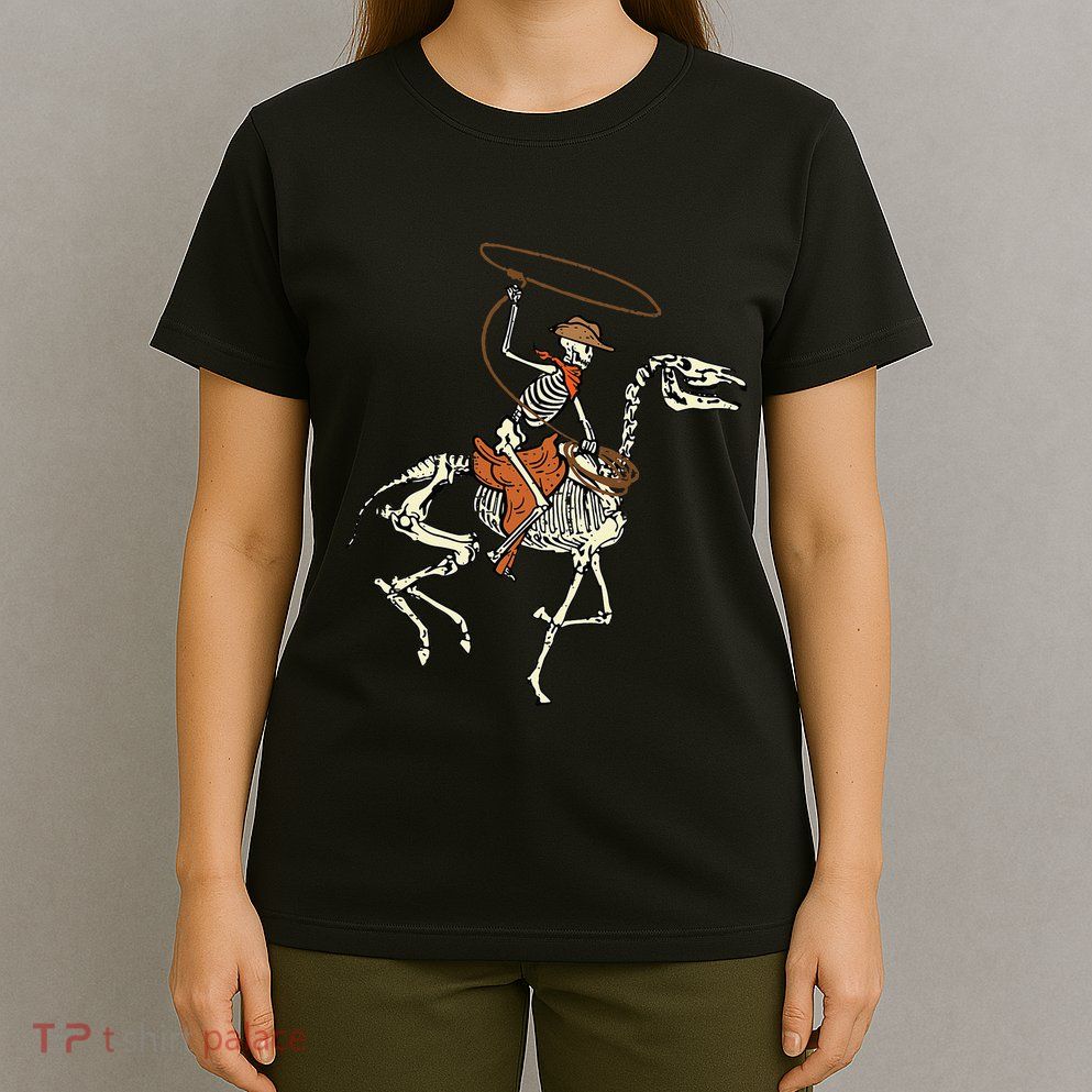 Halloween Cowboy Horse Skeleton Costume Kids T-Shirt