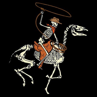 Halloween Cowboy Horse Skeleton Costume Kids T-Shirt