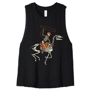 Halloween Cowboy Horse Skeleton Costume Kids Women's Racerback Cropped Tank