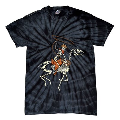 Halloween Cowboy Horse Skeleton Costume Kids Tie-Dye T-Shirt
