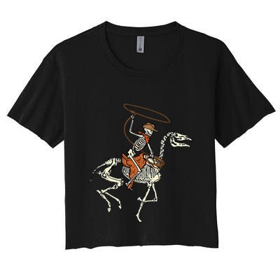 Halloween Cowboy Horse Skeleton Costume Kids Crop Top
