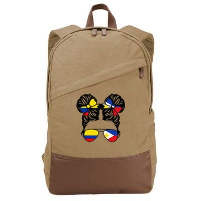 Half Colombian Half Filipino Girl Colombia Kids Heritage Cotton Canvas Backpack