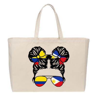 Half Colombian Half Filipino Girl Colombia Kids Heritage Cotton Canvas Jumbo Tote