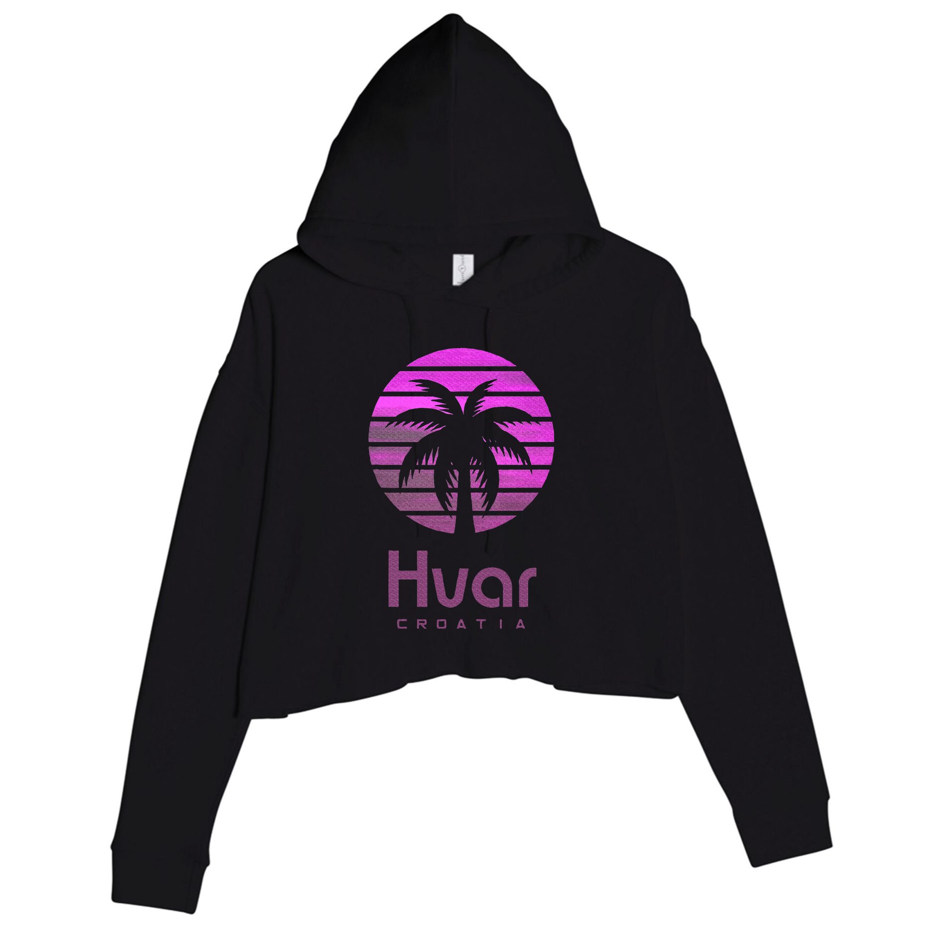 Hvar Croatia Crop Fleece Hoodie