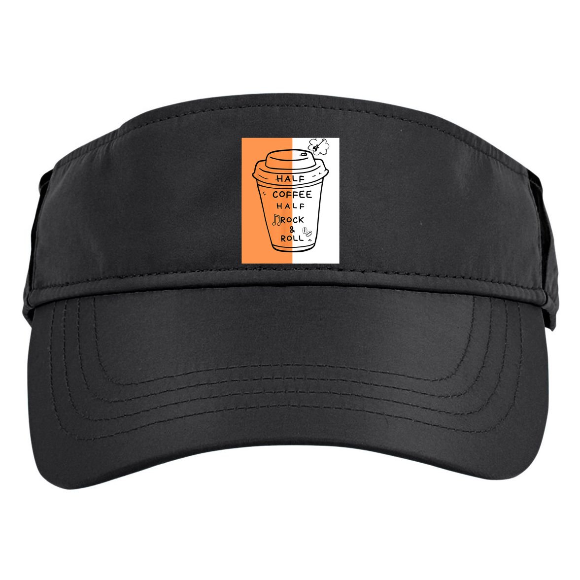 Half Coffee Half Rock & Roll Funny Music Quote Adult Drive Performance Visor