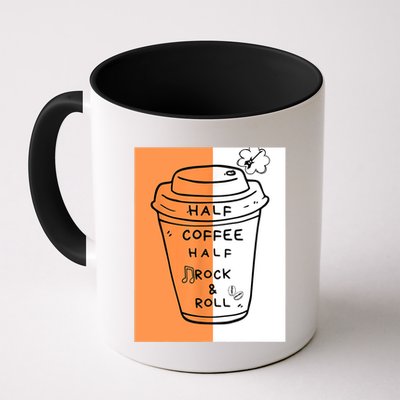 Half Coffee Half Rock & Roll Funny Music Quote Mug