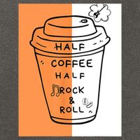 Half Coffee Half Rock & Roll Funny Music Quote Cotton Canvas Backpack