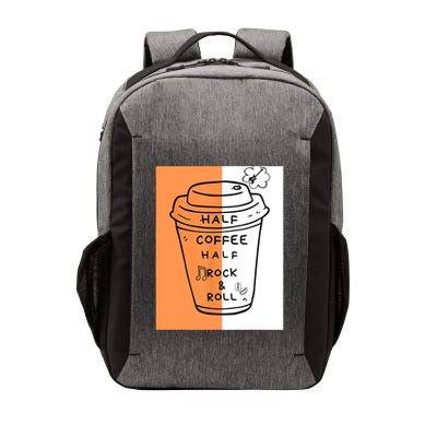 Half Coffee Half Rock & Roll Funny Music Quote Vector Backpack