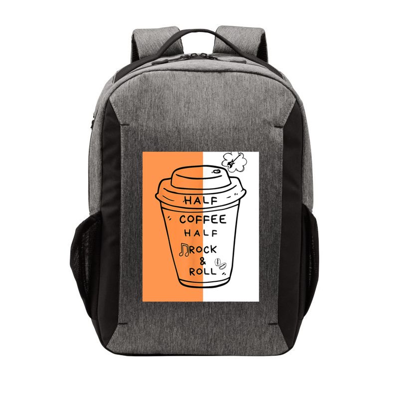 Half Coffee Half Rock & Roll Funny Music Quote Vector Backpack