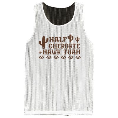 Half Cherokee Hawk Tush Funny Native American Pride Indians Mesh Reversible Basketball Jersey Tank