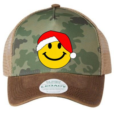 Happy Christmas Happy Face With Santa Hat Legacy Tie Dye Trucker Hat