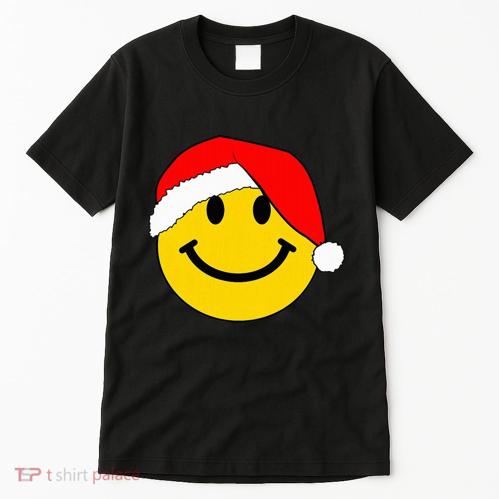 Happy Christmas Happy Face With Santa Hat Tall T-Shirt