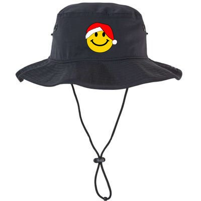 Happy Christmas Happy Face With Santa Hat Bucket Hat
