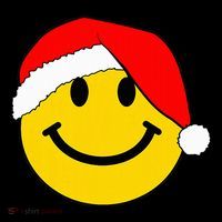 Happy Christmas Happy Face With Santa Hat Flatbill Hat