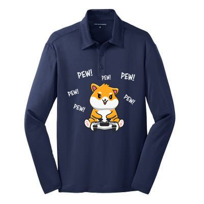 Hamster Cute Silk Touch Performance Long Sleeve Polo