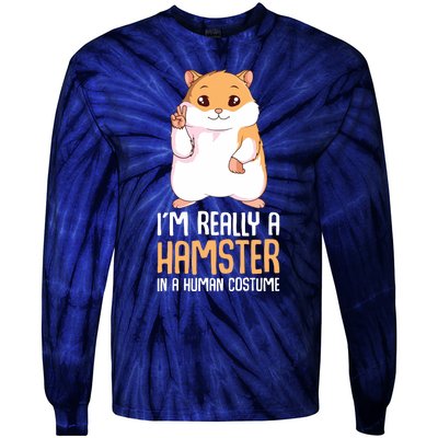 Hamster Costume Hammy Lover Girl Women Tie-Dye Long Sleeve Shirt