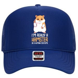 Hamster Costume Hammy Lover Girl Women High Crown Mesh Back Trucker Hat