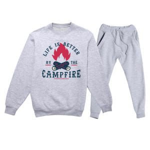 Hipster Campfire Premium Crewneck Sweatsuit Set