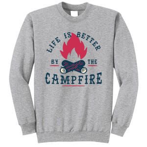 Hipster Campfire Tall Sweatshirt