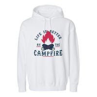 Hipster Campfire Garment-Dyed Fleece Hoodie