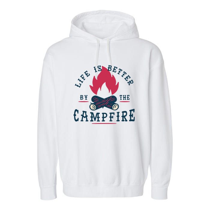 Hipster Campfire Garment-Dyed Fleece Hoodie