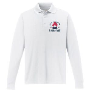 Hipster Campfire Performance Long Sleeve Polo