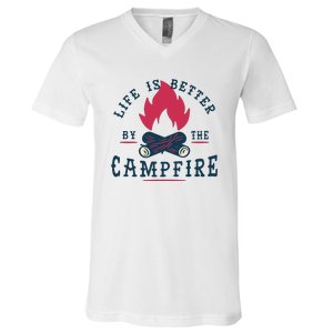 Hipster Campfire V-Neck T-Shirt