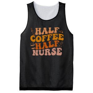 Half Coffee Half Nurse Groovy Colors RN LPN Medical Staffs Mesh Reversible Basketball Jersey Tank