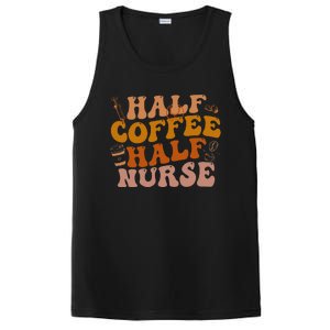 Half Coffee Half Nurse Groovy Colors RN LPN Medical Staffs PosiCharge Competitor Tank