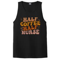 Half Coffee Half Nurse Groovy Colors RN LPN Medical Staffs PosiCharge Competitor Tank