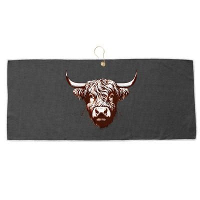 Highland Cow Large Microfiber Waffle Golf Towel