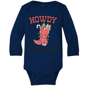 Howdy Christmas Holiday Party Gift Baby Long Sleeve Bodysuit