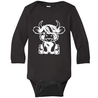 Highland Cow Baby Long Sleeve Bodysuit