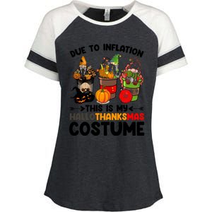 Halloween Christmas Happy Hallothanksmas Thanksgiving Gift Enza Ladies Jersey Colorblock Tee