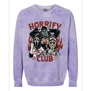 Horrify Club Halloween Characters Funny Horror Characters Colorblast Crewneck Sweatshirt