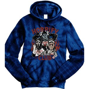 Horrify Club Halloween Characters Funny Horror Characters Tie Dye Hoodie