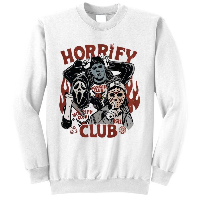 Horrify Club Halloween Characters Funny Horror Characters Sweatshirt