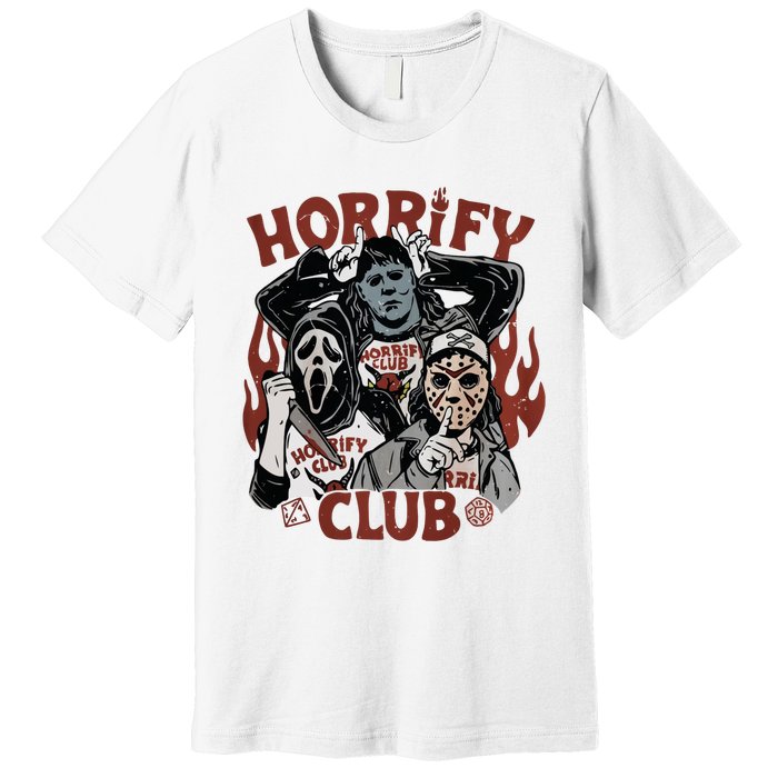 Horrify Club Halloween Characters Funny Horror Characters Premium T-Shirt