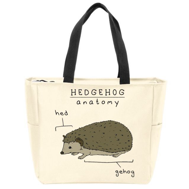 Hedgehog cute Hedgehogs Zip Tote Bag