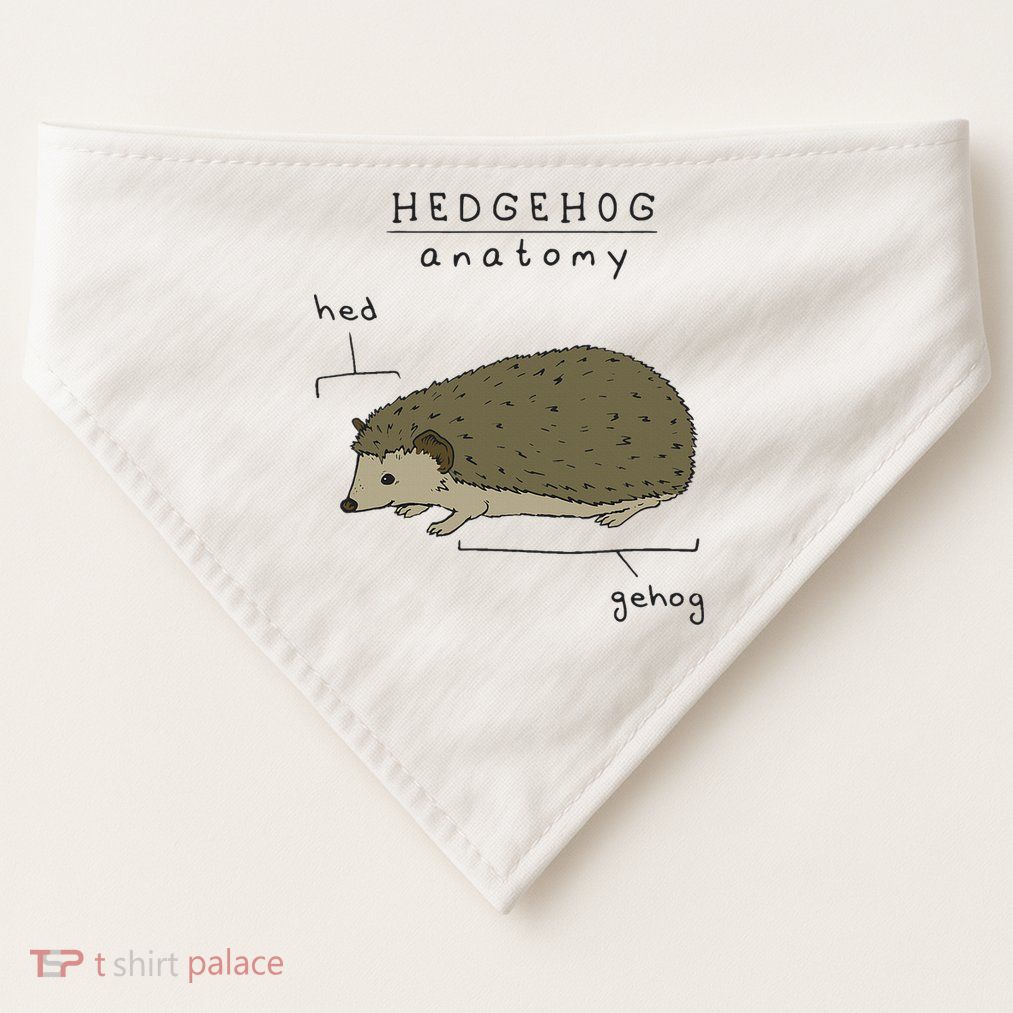Hedgehog cute Hedgehogs USA-Made Doggie Bandana