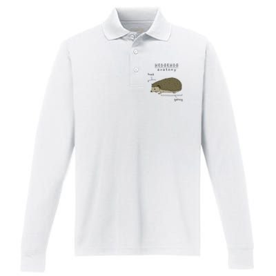 Hedgehog cute Hedgehogs Performance Long Sleeve Polo